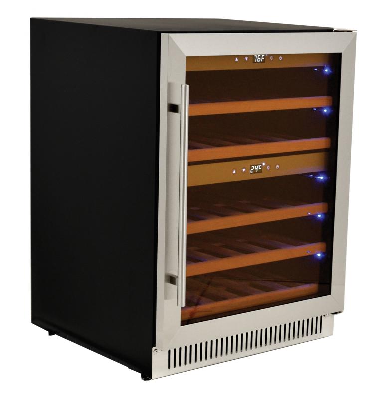 Dual Zone Wine Cooler with 40 Bottle Capacity and Stainless Steel Door